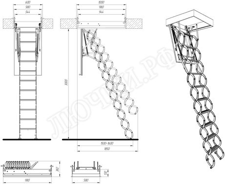 Чердачная лестница Fakro LST Lite 600*1000*3000 Чердачная лестница Fakro LST Lite 600*1000*3000